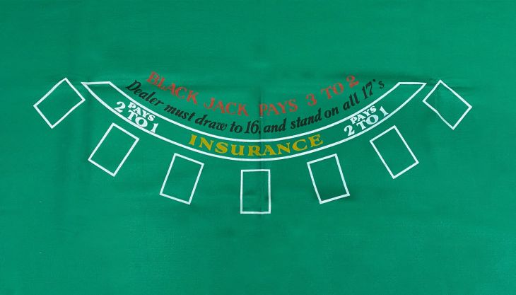 Blackjack Layout, Pays 2 to 1 No Insurance: 75in x 62in (Billiard Cloth) main image